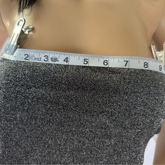 Victoria’s Secret PINK Silver Glitter Bandeau Top L NWT Y2K Strapless Clubwear - Picture 3 of 4